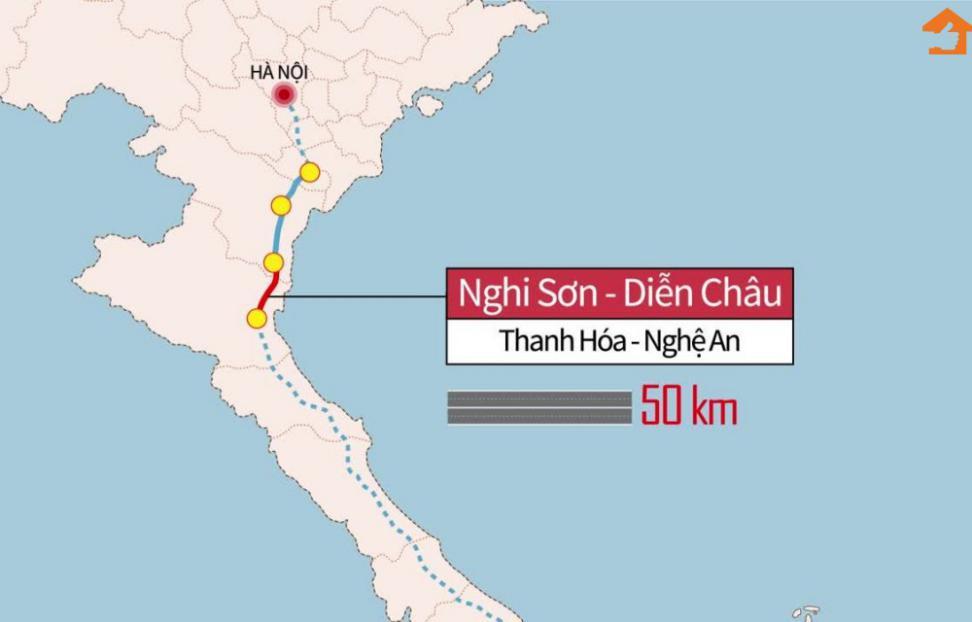 Cao tốc đoạn Nghi Sơn - Diễn Châu dài 50km